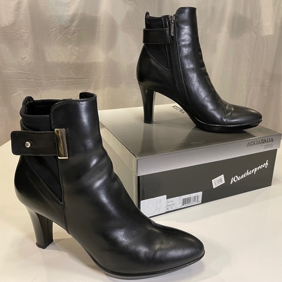 Aquatalia Weatherproof, Black, High Heel Boot, Size 10, Made in Italy - Picture 6 of 9